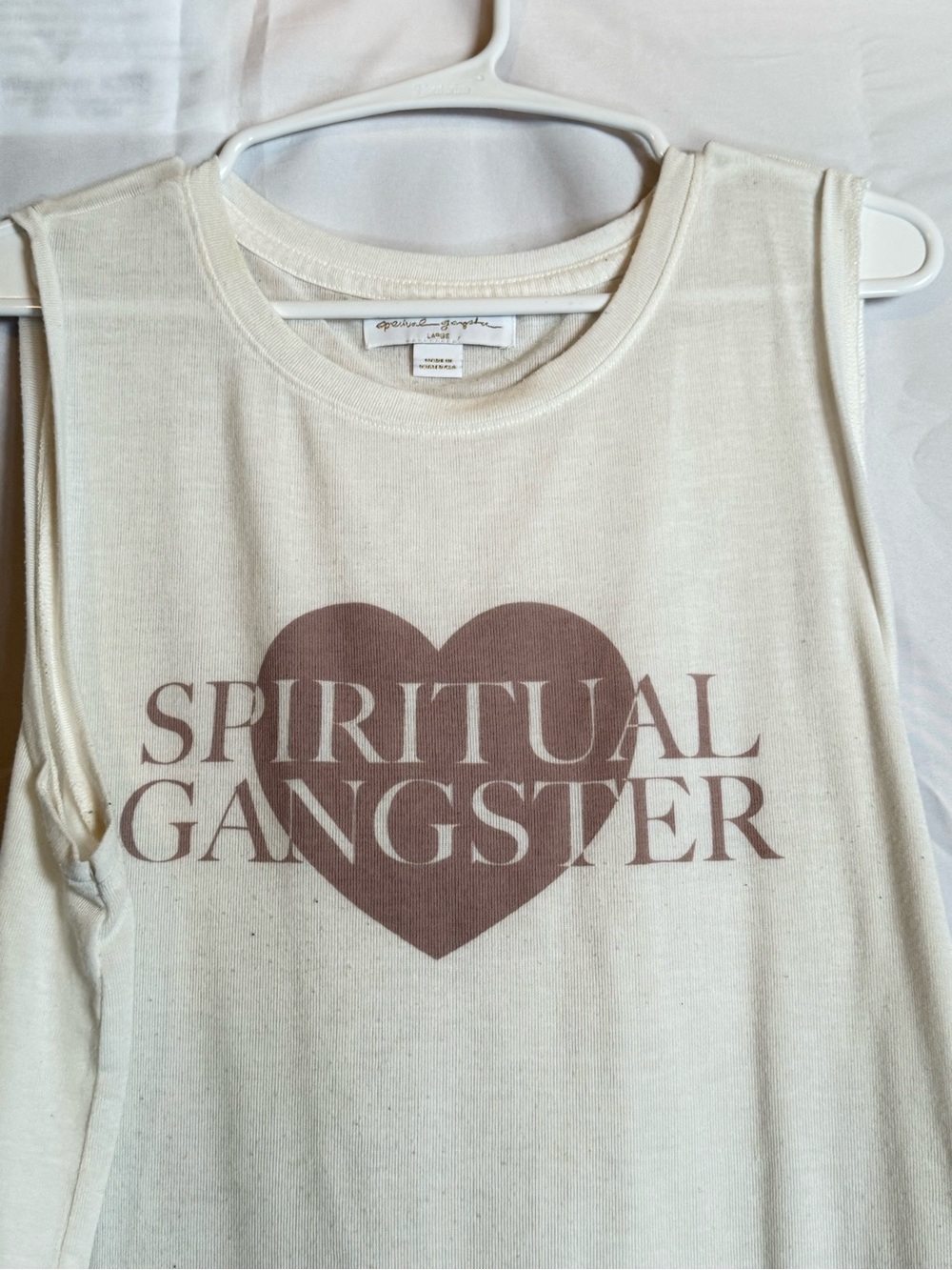 Spiritual Gangster Heart Graphic Muscle Tank Top Size Large - Picture 2 of 4
